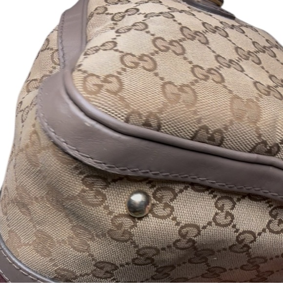 Gucci GG Supreme Canvas Web Stripe Boston Bag Brown Burgundy Crossbody - Picture 14 of 14